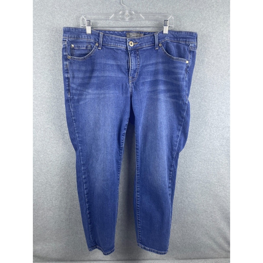 Torrid Jeans Women's 18 R Blue Tapered Leg Med‎ Wash Mid Rise Feel The Fit